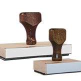 Browse our wide selection of customizable wood handled rubber stamps. For discounts or free shipping on bulk orders, call us at 323.463.3111.
